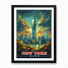 New York Travel Poster Póster