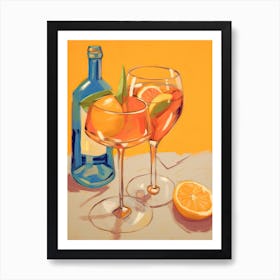 Two Glasses Of Aperol Art Print