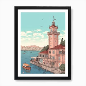 Istanbul Turkey Travel Illustration 4 Art Print