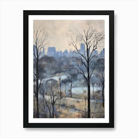 Winter City Park Painting Ibirapuera Park Bogota 1 Art Print