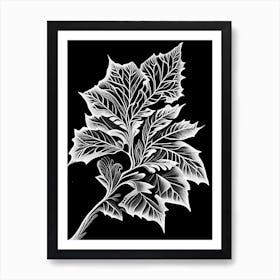Cherry Leaf Linocut 2 Art Print