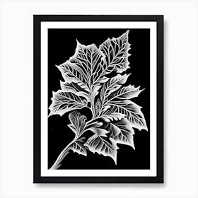 Cherry Leaf Linocut 2 Poster