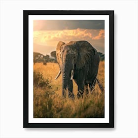 Elephant In The Savannah 3 Art Print