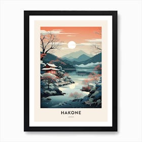 Winter Night  Travel Poster Hakone Japan 4 Art Print