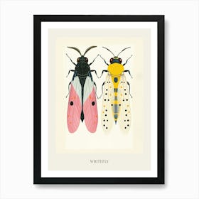 Colourful Insect Illustration Whitefly 11 Poster Art Print