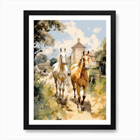 Horses Painting In Carmargue, France 3 Art Print