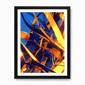 Abstract Blue And Orange 1 Art Print