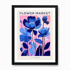 Blue Flower Market Poster Cyclamen 1 Art Print