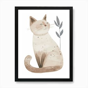 Highlander Cat Clipart Illustration 2 Art Print