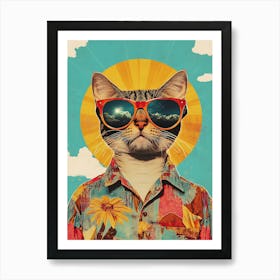 Vintage Retro Poster Cool Cat 14 Art Print