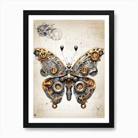 Mechanical Butterfly II Art Print