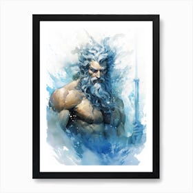 Fantasy Illustration Of Poseidon Art Print