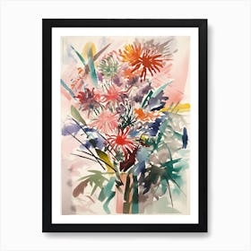 Aster Flower Illustration 3 Art Print