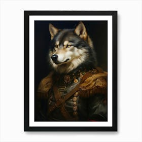 Victorian Animal Portrait, Dressed Animal Print, Royal Wolf Prints, Royal Animal Poster, Renaissance Animal Portraits, Vintage Inspired Art Art Print