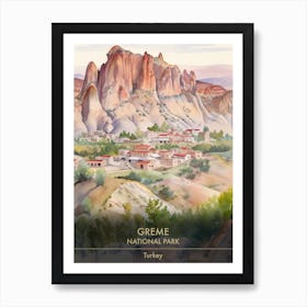 Greme National Park Turkey Watercolour 3 Art Print