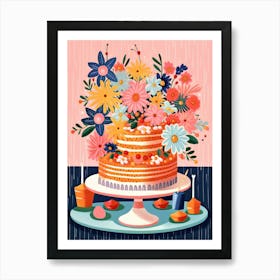 Birthday Cake Illustration 2 Art Print