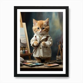 Artist Kitten 1 Art Print