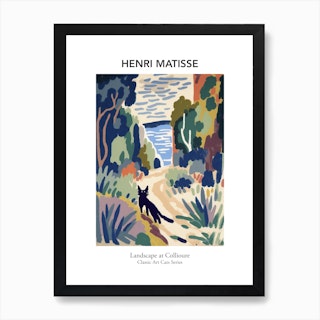 Henri Matisse  Style Landscape At Collioure With A Cat Museum Art Print
