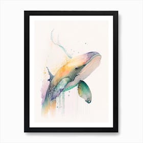 Melon Headed Whale Storybook Watercolour  (2) Art Print