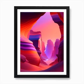 Antelope Canyon Sunset Dreamy Landscape Art Print