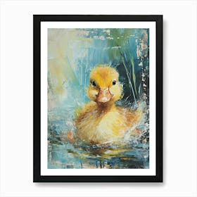 Cute Brushstrokes Ducklings 1 Art Print
