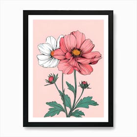 Cosmos Flowers 5 Art Print