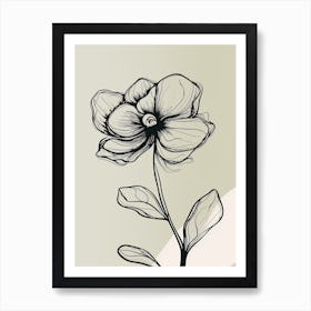 Line Art Orchids Flowers Illustration Neutral 8 Art Print