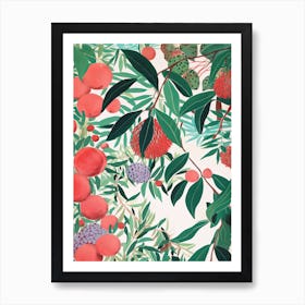 Lychee Fruit Drawing 1 Art Print