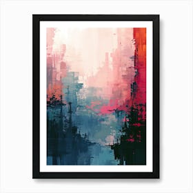 Abstract Cityscape | Pixel Art Series Art Print