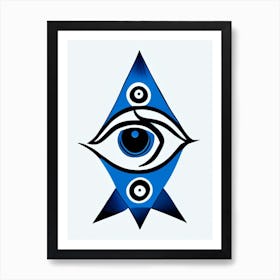 Psychic Abilities, Symbol, Third Eye Blue & White 1 Art Print