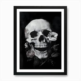 Skull And Flowers 1 Art Print