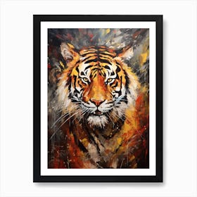 Tiger Art In Abstract Expressionism Style 3 Art Print