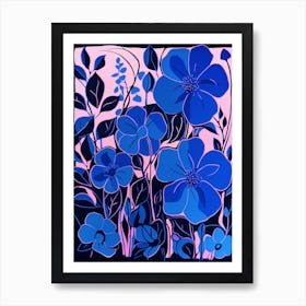 Blue Flower Illustration Bougainvillea 4 Art Print