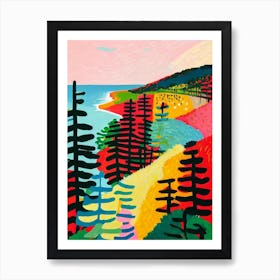 Bells Beach, Australia Hockney Style Art Print