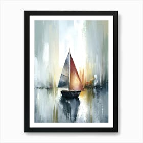 Sailboat In The Harbor Art Print