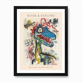 Abstract Dinosaur Graffiti Style 2 Poster Art Print