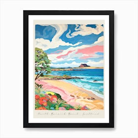 Poster Of North Berwick Beach, East Lothian, Scotland, Matisse And Rousseau Style 1 Art Print