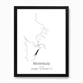 Merimbula,Australia Minimalist Map Art Print