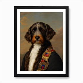 Wirehaired Pointing Griffon Renaissance Portrait Oil Painting Art Print