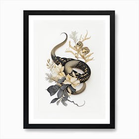 Timber Rattlesnake Gold And Black Art Print