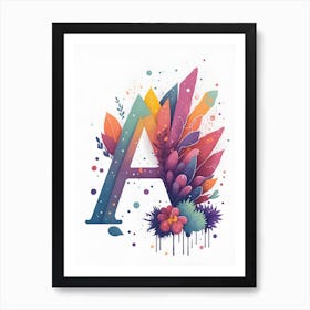 Colorful Letter A Illustration 25 Art Print