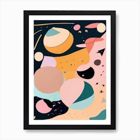 Space Debris Musted Pastels Space Art Print