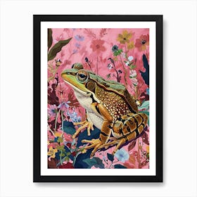 Floral Animal Painting Frog 1 Art Print