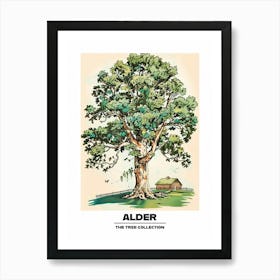 Alder Tree Storybook Illustration 2 Poster Art Print