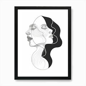 Minimalist Portraits Women Line 8 Art Print