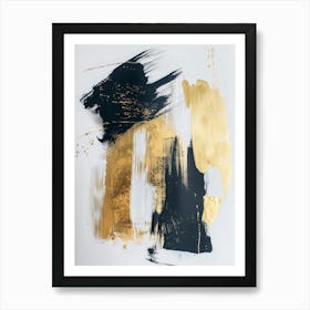 Gold And Black Abstract Painting 2 Art Print