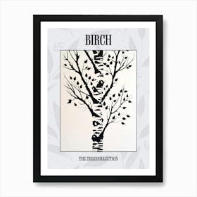 Birch Tree Simple Geometric Nature Stencil 2 Poster Art Print