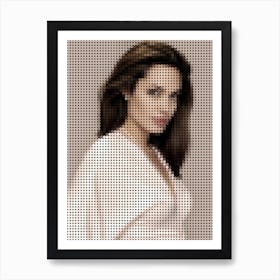 Angelina Jolie In Style Dots Art Print