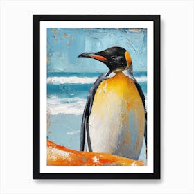 King Penguin Dunedin Taiaroa Head Colour Block Painting 1 Art Print