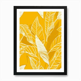 Seamless Pattern With Tropical Leaves Art Print